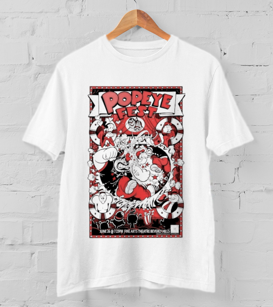 Popeye Fest Fine Arts Theatre Beverly Hills Comic Character Event T-Shirt