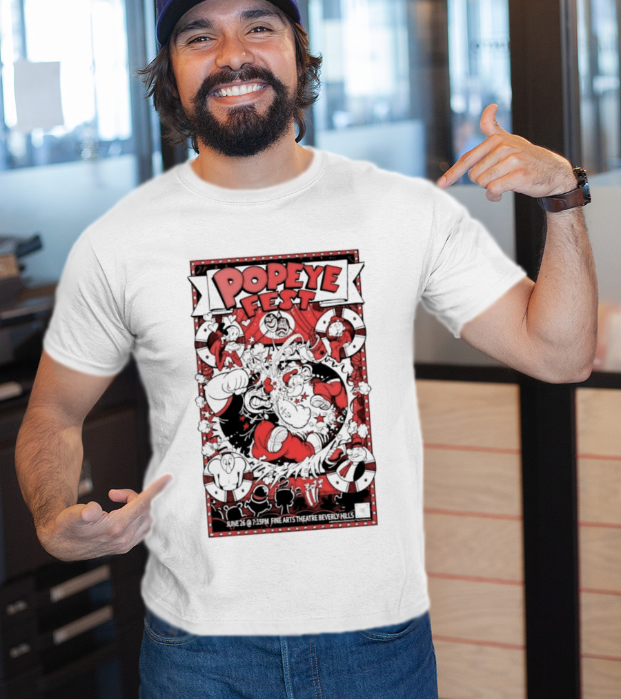 Popeye Fest Fine Arts Theatre Beverly Hills Comic Character Event T-Shirt