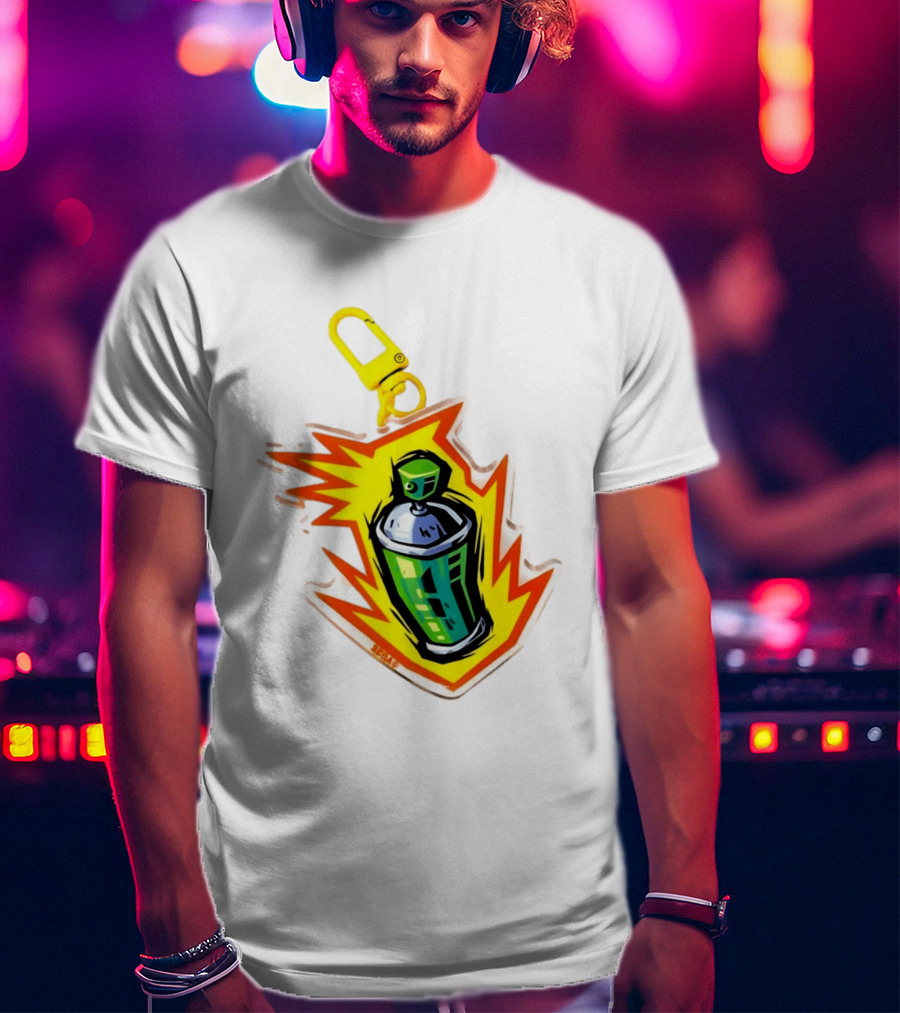 Tokyo To Tag Graffiti Spray Paint Can Yellow Burst Clip T-Shirt
