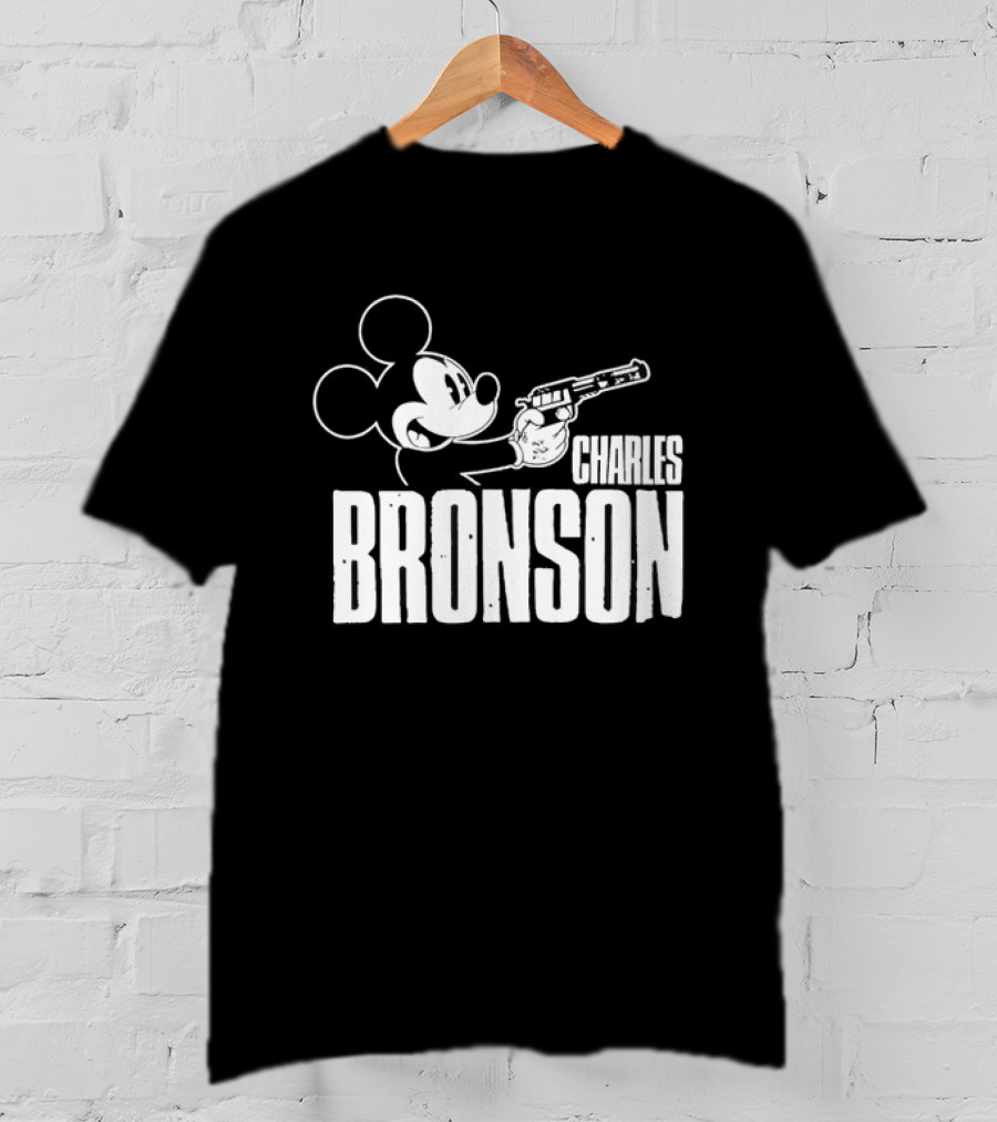Charles Bronson Mickey Mouse Holding Gun T-Shirt