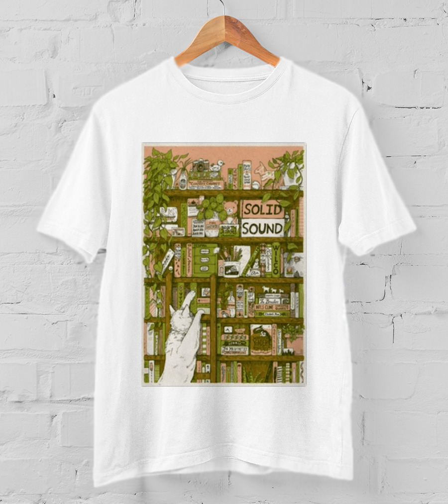 Wilco Solid Sound Festival June 26 28 2026 North Adams MA With Cat And Bookshelves T-Shirt