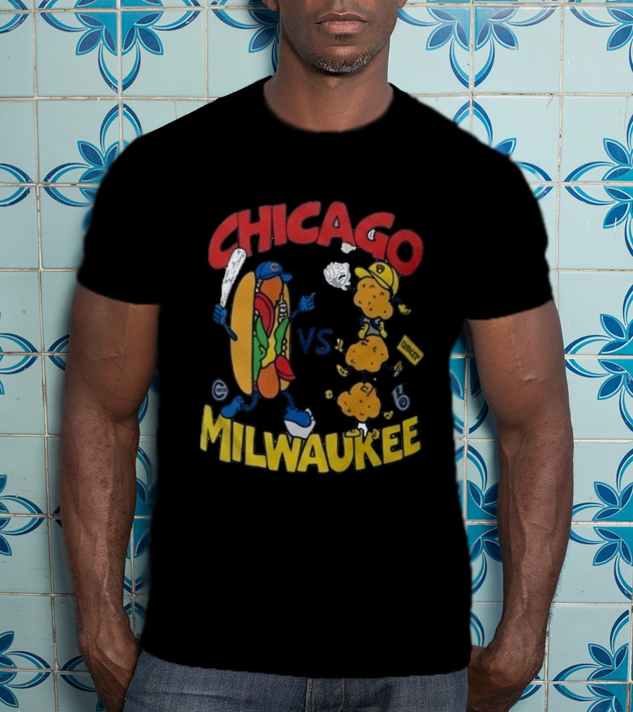 Chicago VS Milwaukee Baseball Hot Dog Cheese Curd Rivalry 2026 T-Shirt
