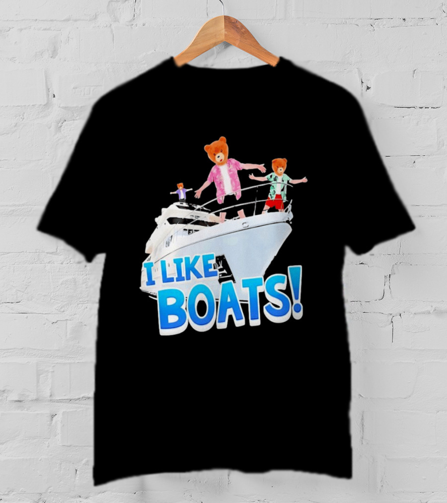 Bearhead I Like Boats Teddy Bears On Yacht T-Shirt