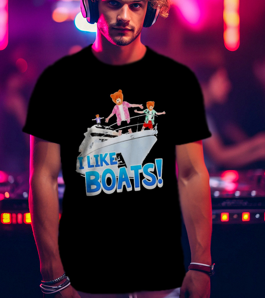 Bearhead I Like Boats Teddy Bears On Yacht T-Shirt