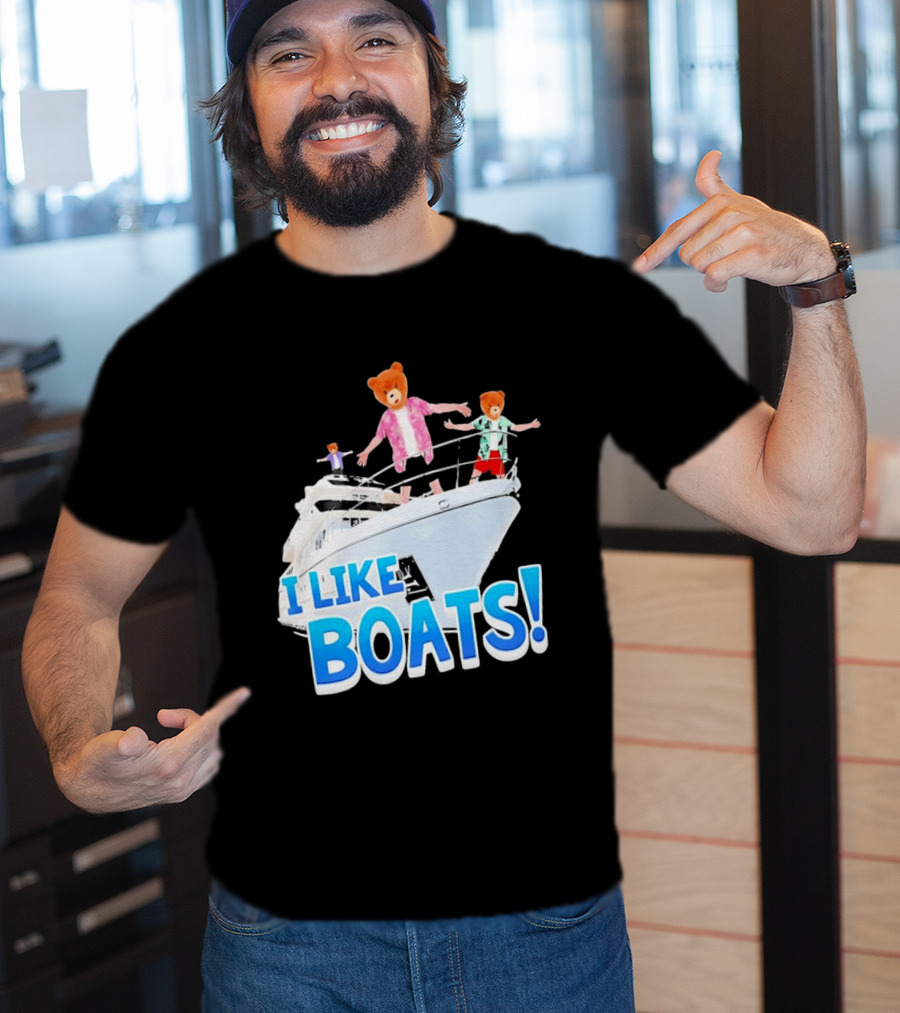 Bearhead I Like Boats Teddy Bears On Yacht T-Shirt