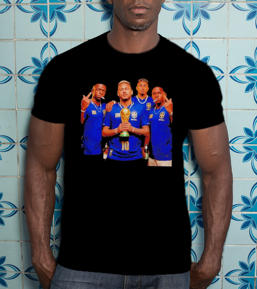 Brazil Fc Players Holding Trophy T-Shirt