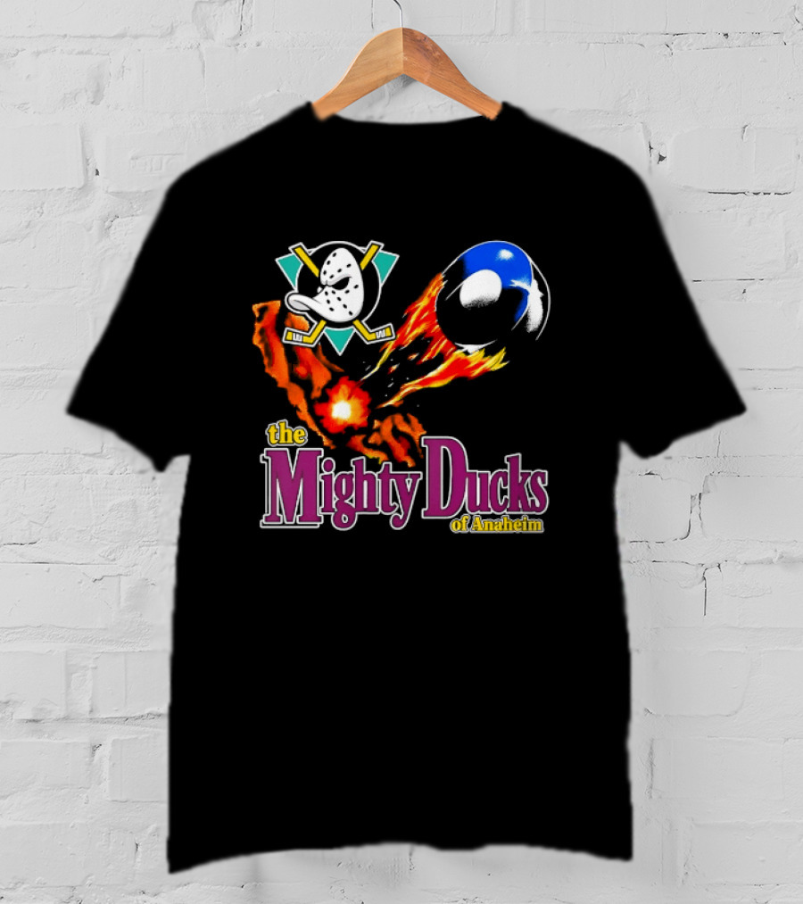 Mighty Ducks The Mighty Ducks Of Anaheim Exploding Puck Logo Hockey Team T-Shirt