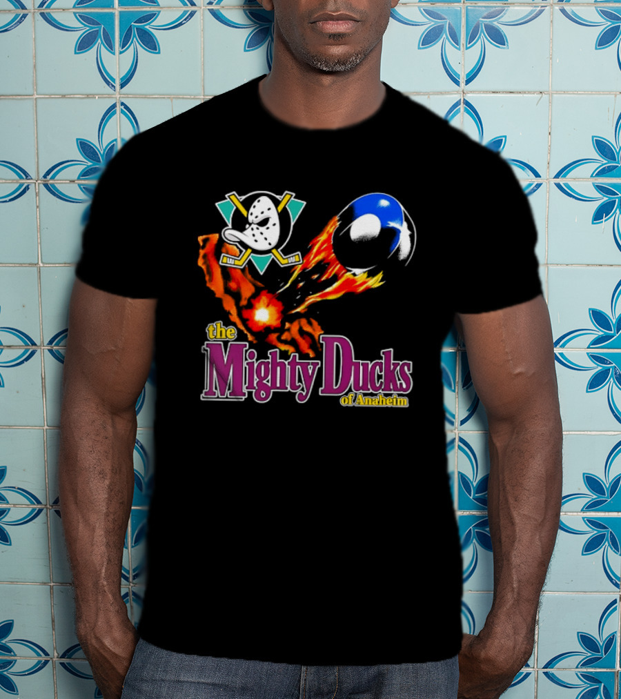 Mighty Ducks The Mighty Ducks Of Anaheim Exploding Puck Logo Hockey Team T-Shirt