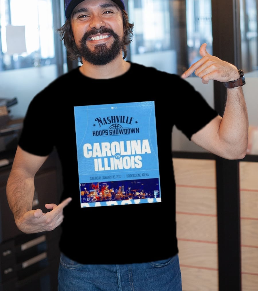 Nashville Hoops Showdown Carolina Vs Illinois Saturday January 30 2027 Bridgestone Arena T-Shirt