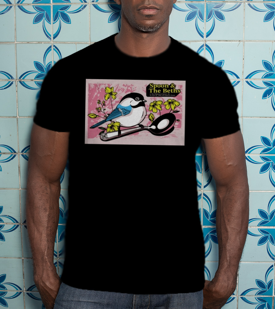 Spoon And The Beths June 26 2026 Detroit MI With Bird On Spoon And Yellow Flowers T-Shirt