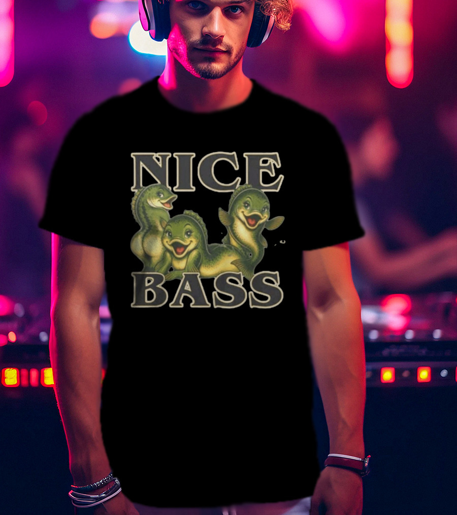 Cheerful Cartoon Fish Trio Nice Bass T-Shirt