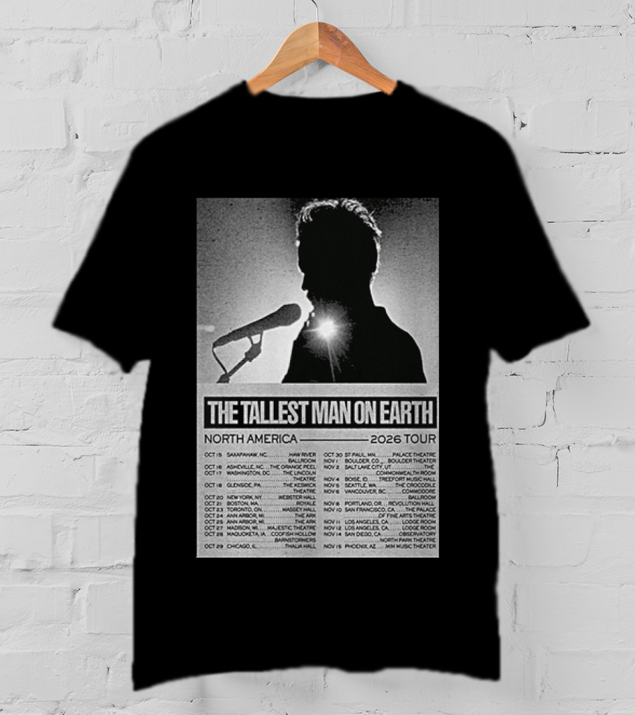 The Tallest Man On Earth North America 2026 Tour Dates T-Shirt