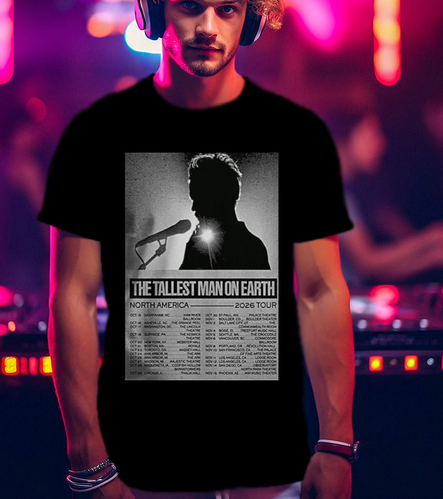 The Tallest Man On Earth North America 2026 Tour Dates T-Shirt