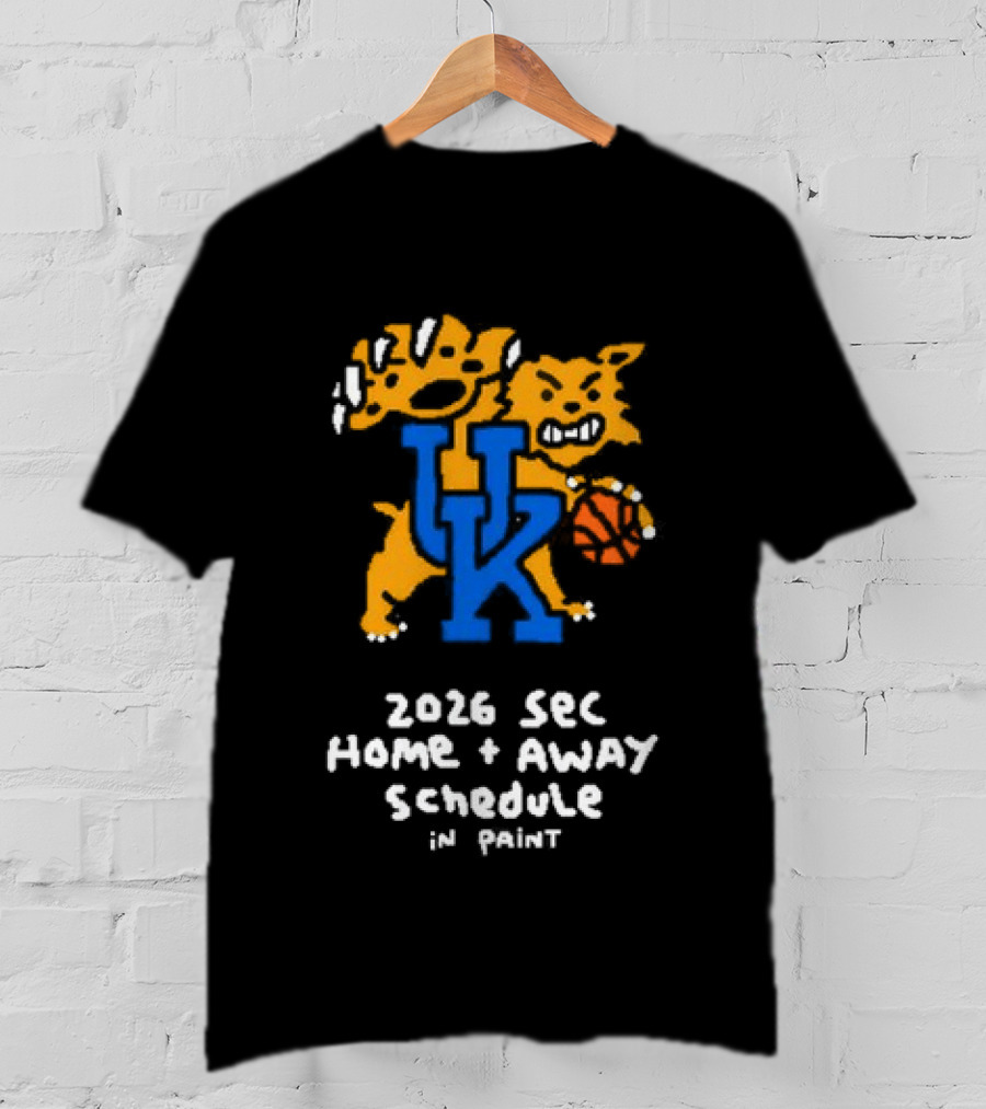 University Of Kentucky 2026 SEC Home Away Schedule Wildcat Paint T-Shirt