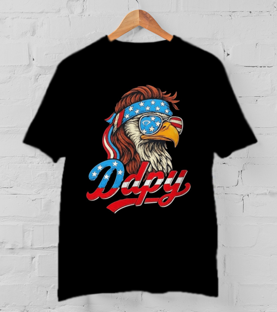 Patriotic Mullet Eagle USA Flag Bandana Ddpy Sunglasses T-Shirt