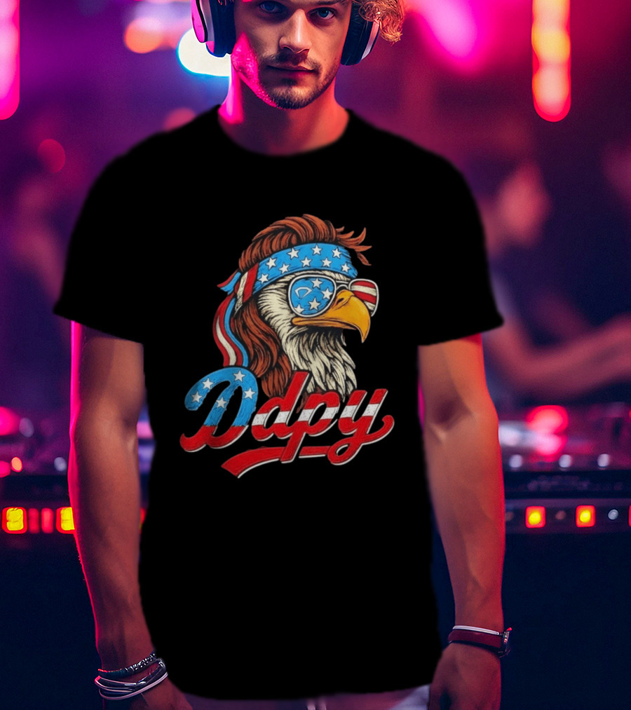 Patriotic Mullet Eagle USA Flag Bandana Ddpy Sunglasses T-Shirt