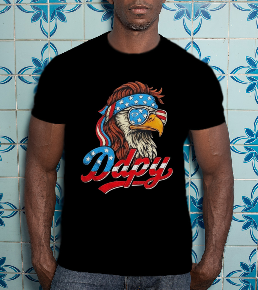 Patriotic Mullet Eagle USA Flag Bandana Ddpy Sunglasses T-Shirt