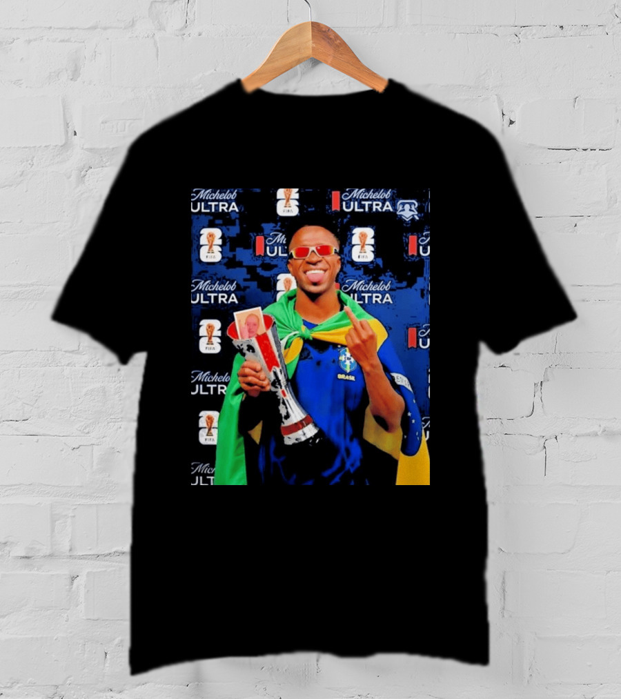 Vinicius Jr FIFA Trophy Celebration Brazil Flag Michelob Ultra T-Shirt