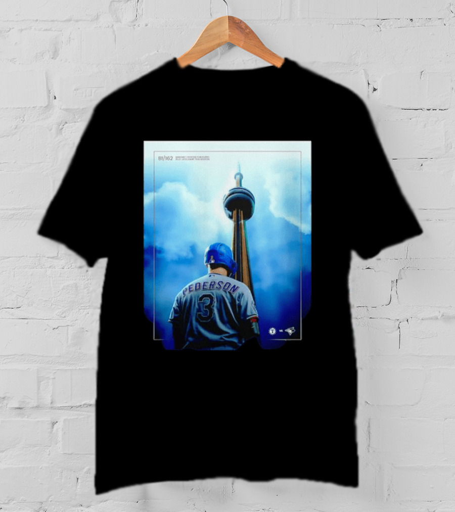 Pederson Toronto Blue Jays Vs Texas Rangers Game 1 CN Tower 81/162 T-Shirt