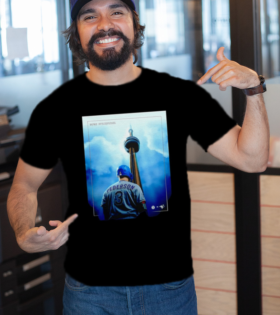 Pederson Toronto Blue Jays Vs Texas Rangers Game 1 CN Tower 81/162 T-Shirt