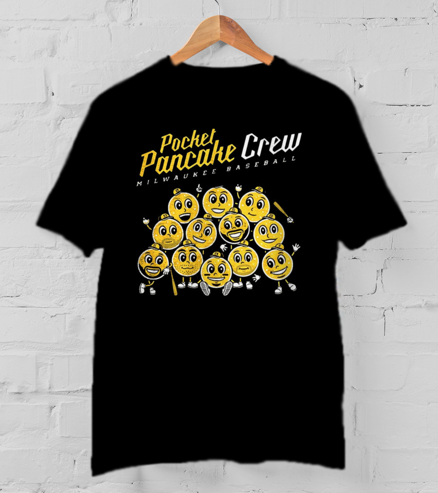 Pocket Pancake Crew Milwaukee Baseball Emoji Characters T-Shirt