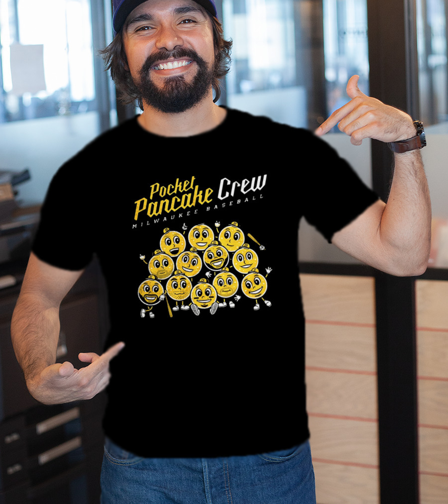 Pocket Pancake Crew Milwaukee Baseball Emoji Characters T-Shirt