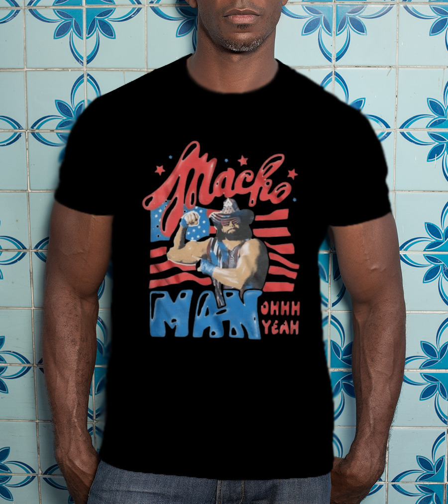 Macho Man Randy Savage American Flag Ohhh Yeah Independence Day T-Shirt