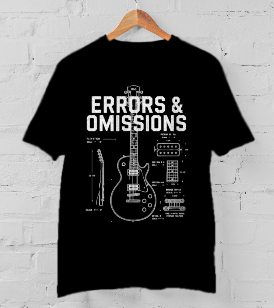 Errors And Omissions Guitar Schematic Blueprint T-Shirt