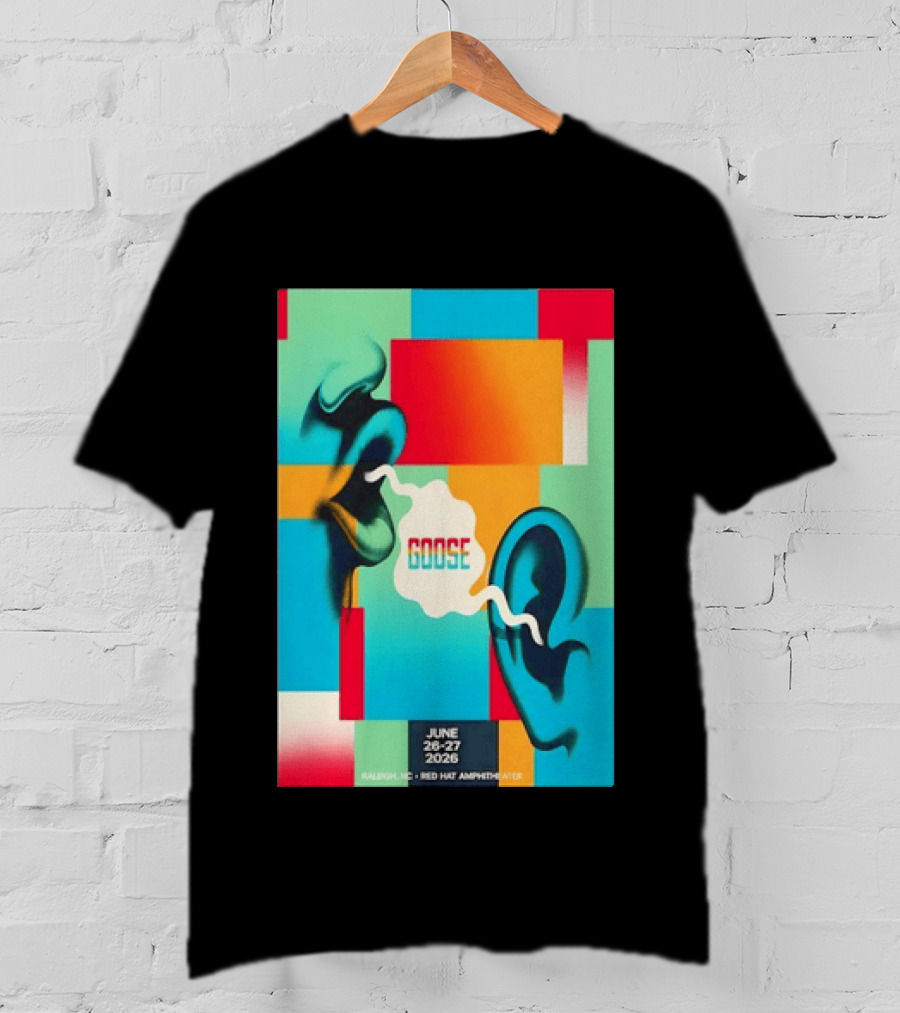 Goose Red Hat Amphitheater Raleigh NC June 26 27 2026 Vibrant Pop T-Shirt