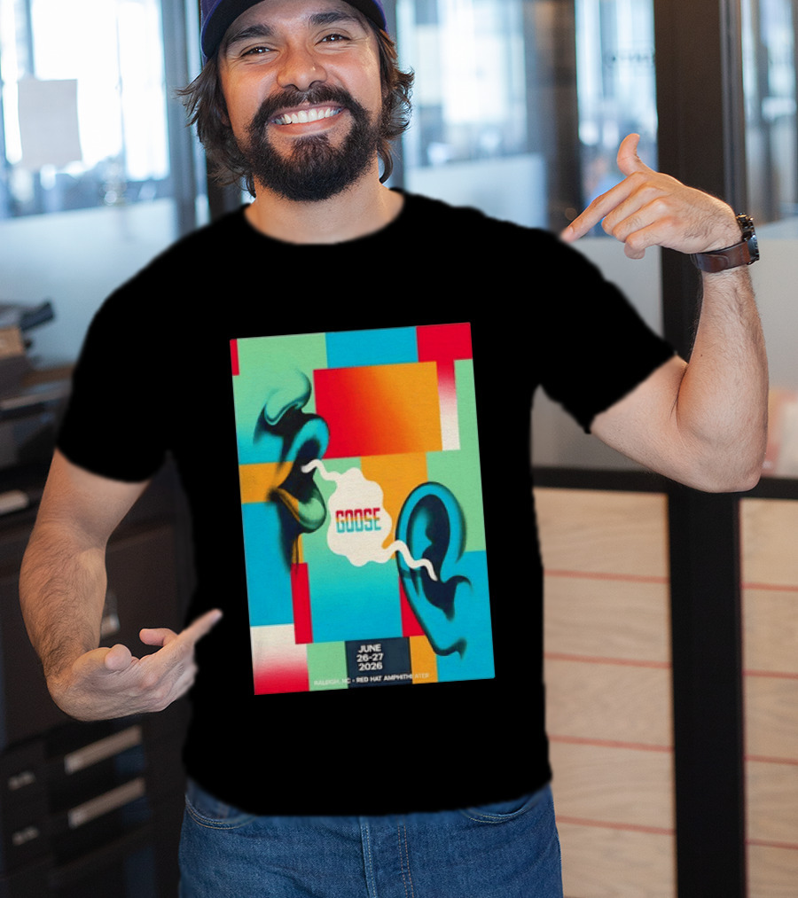Goose Red Hat Amphitheater Raleigh NC June 26 27 2026 Vibrant Pop T-Shirt