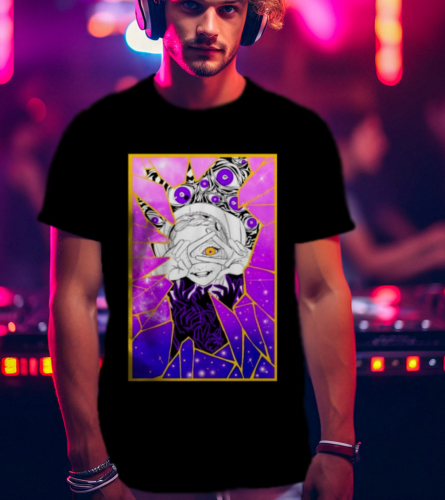 Makima Chainsaw Man Stained Glass Cosmic Galaxy Eyes T-Shirt