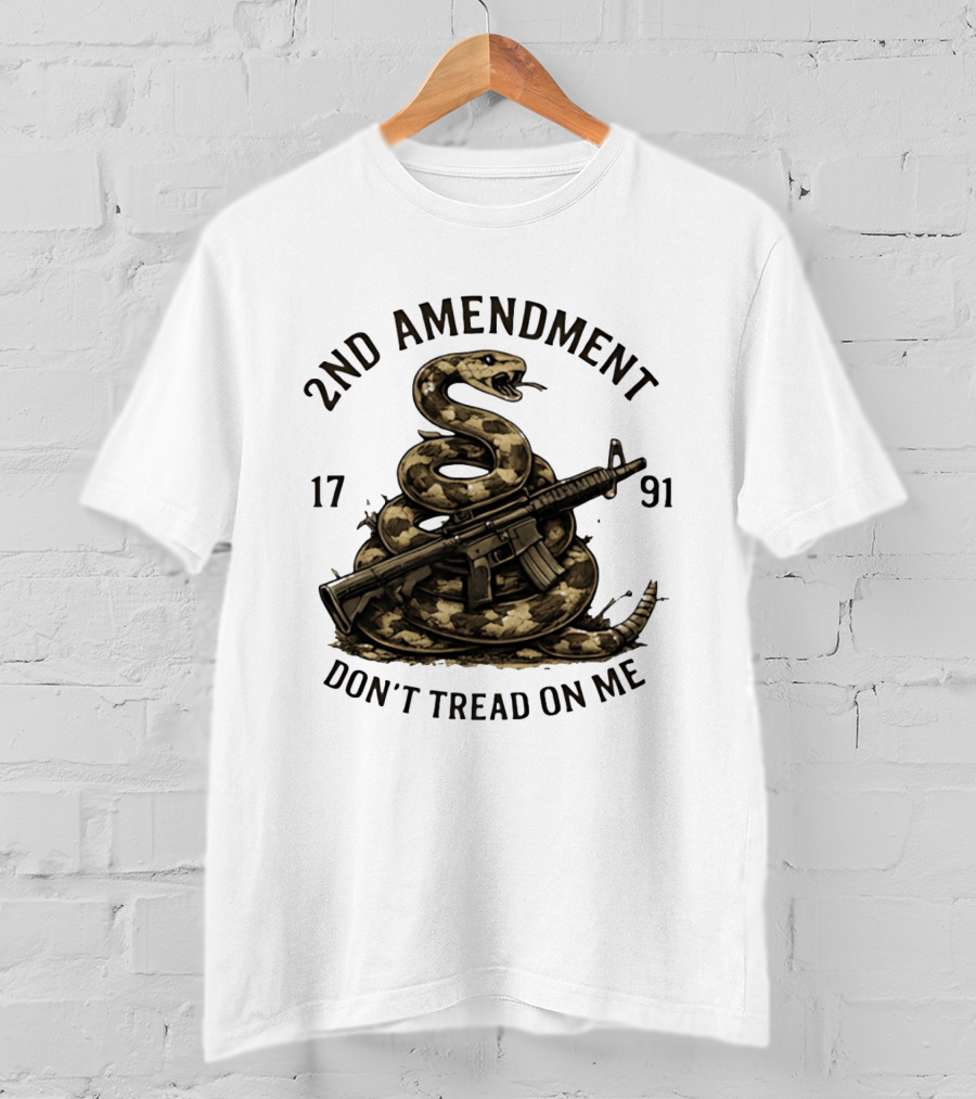 2nd Amendment 1791 Coiled Snake With Rifle Don't Tread On Me T-Shirt