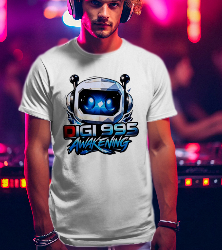 Digi 995 Awakening Robot Gaming Blue Eyes Technology T-Shirt