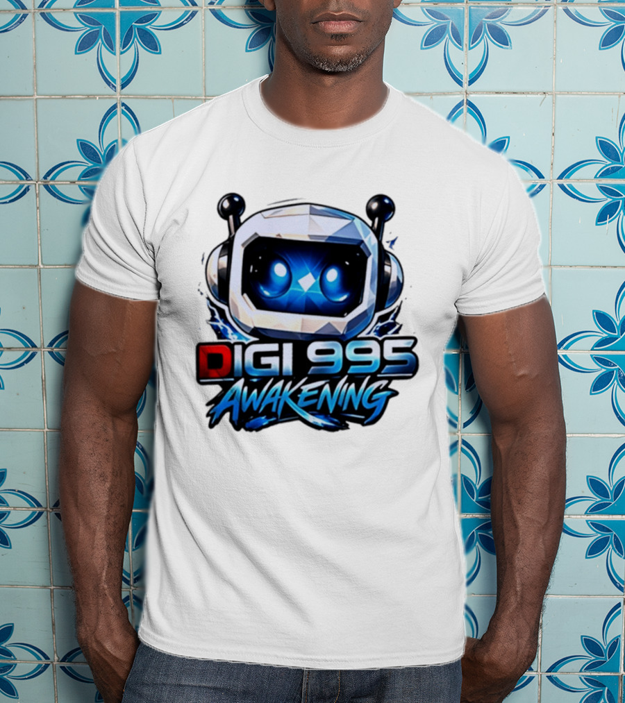 Digi 995 Awakening Robot Gaming Blue Eyes Technology T-Shirt