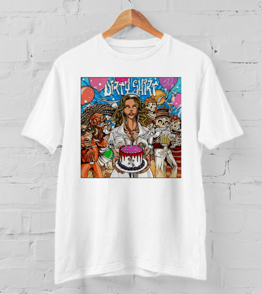 Dirty Dirty Thirty Nurse Birthday Cake Monsters And Aliens Party T-Shirt