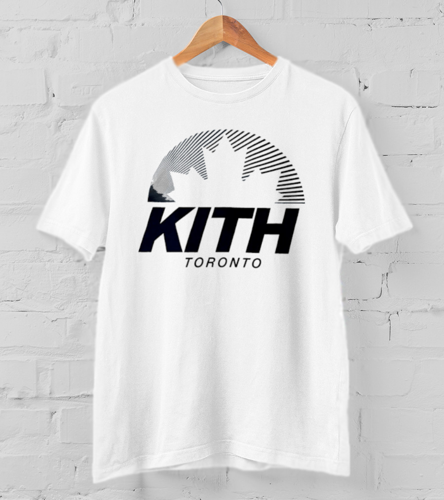 Kith Toronto Maple Leaf Striped Design Collaboration T-Shirt