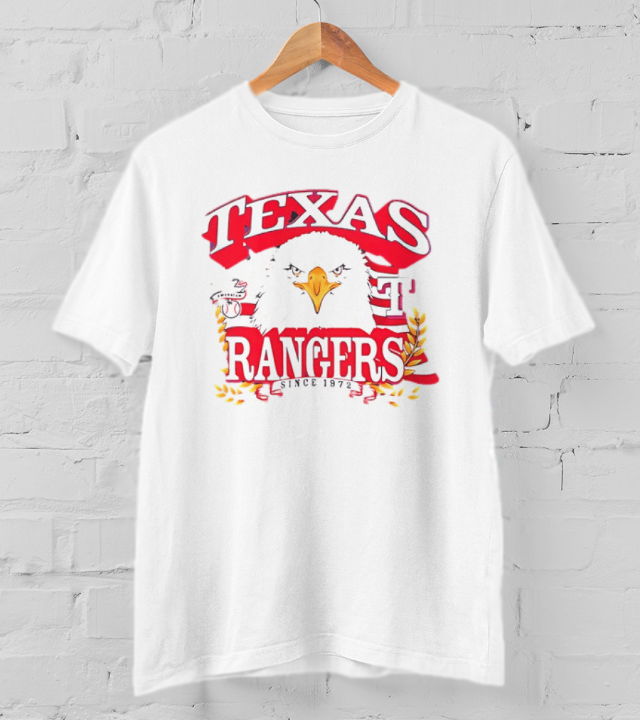 Texas Rangers Eagle American Flag Since 1972 T-Shirt