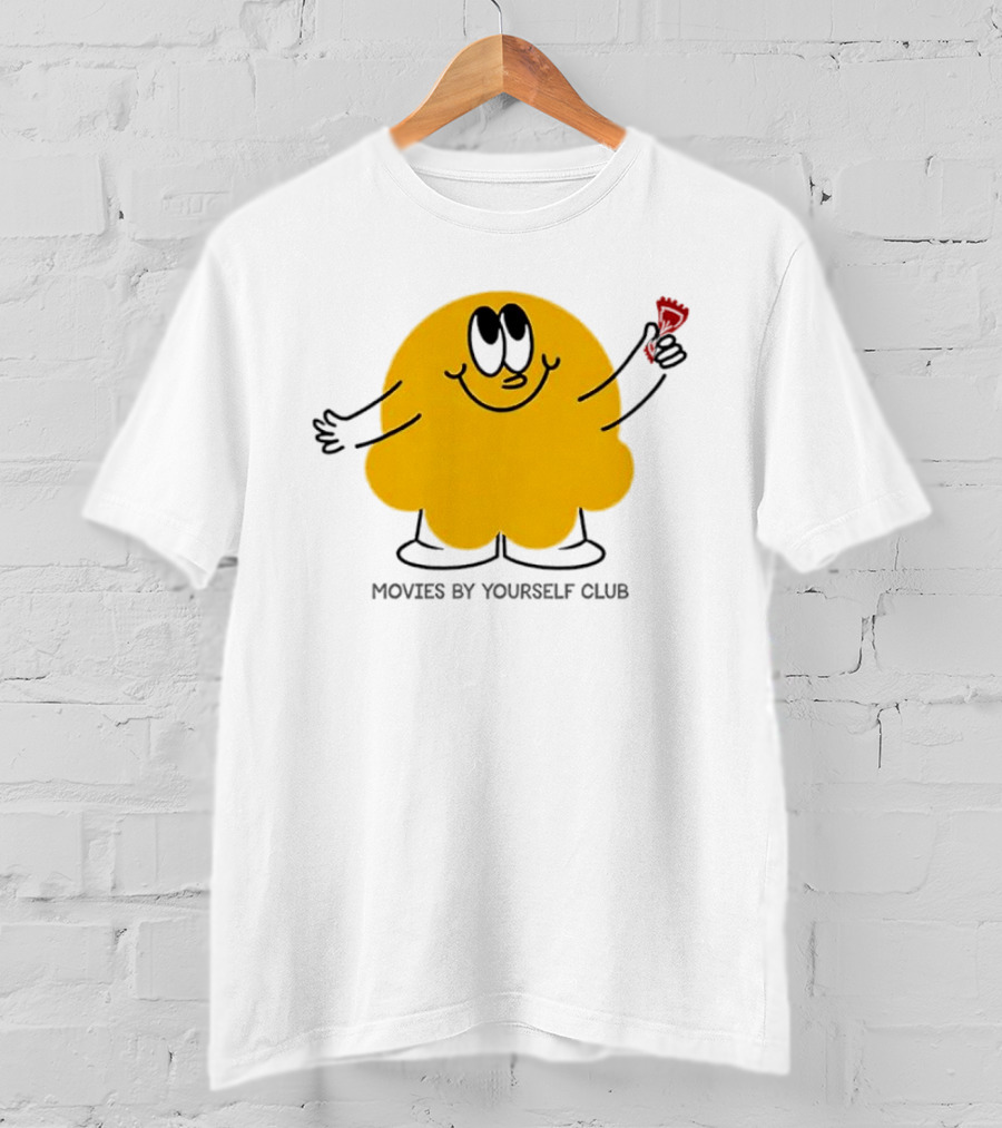 Movies By Yourself Club Yellow Blob Holding A Red Candy T-Shirt