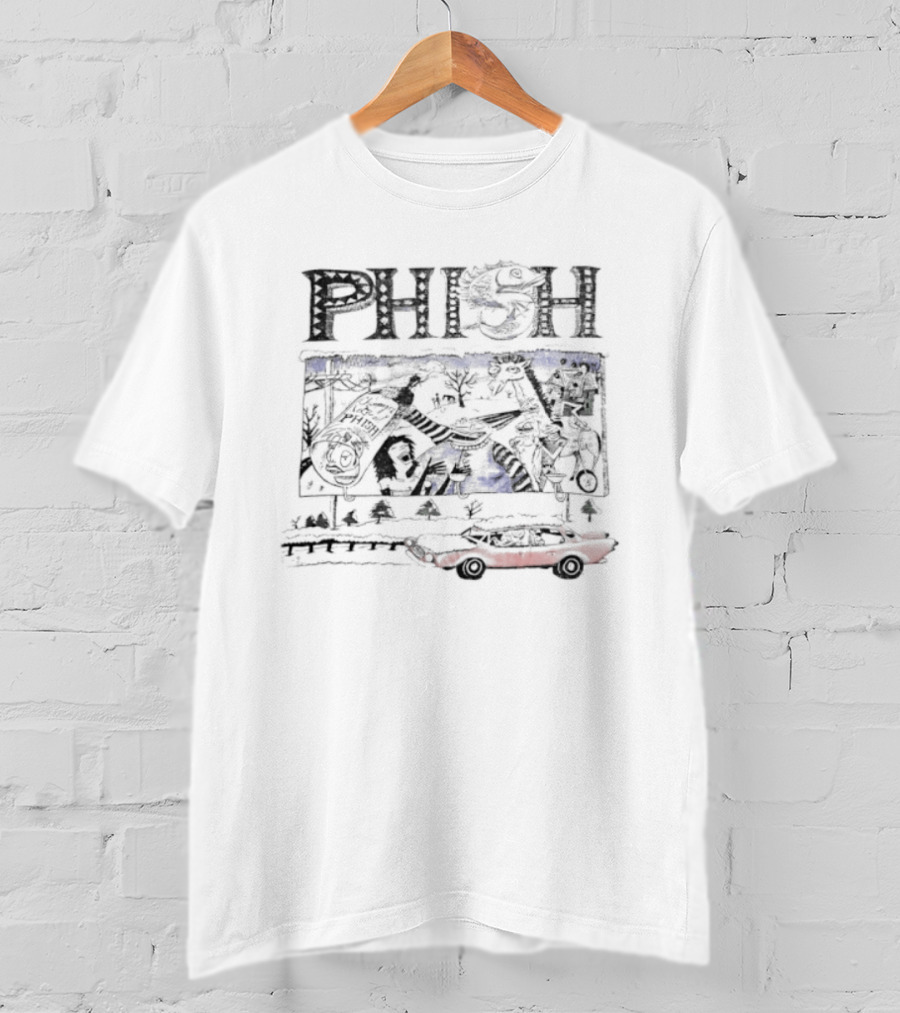 Phish 1993 New Year's Eve Concert Tour With Colorful Psychedelic Car T-Shirt