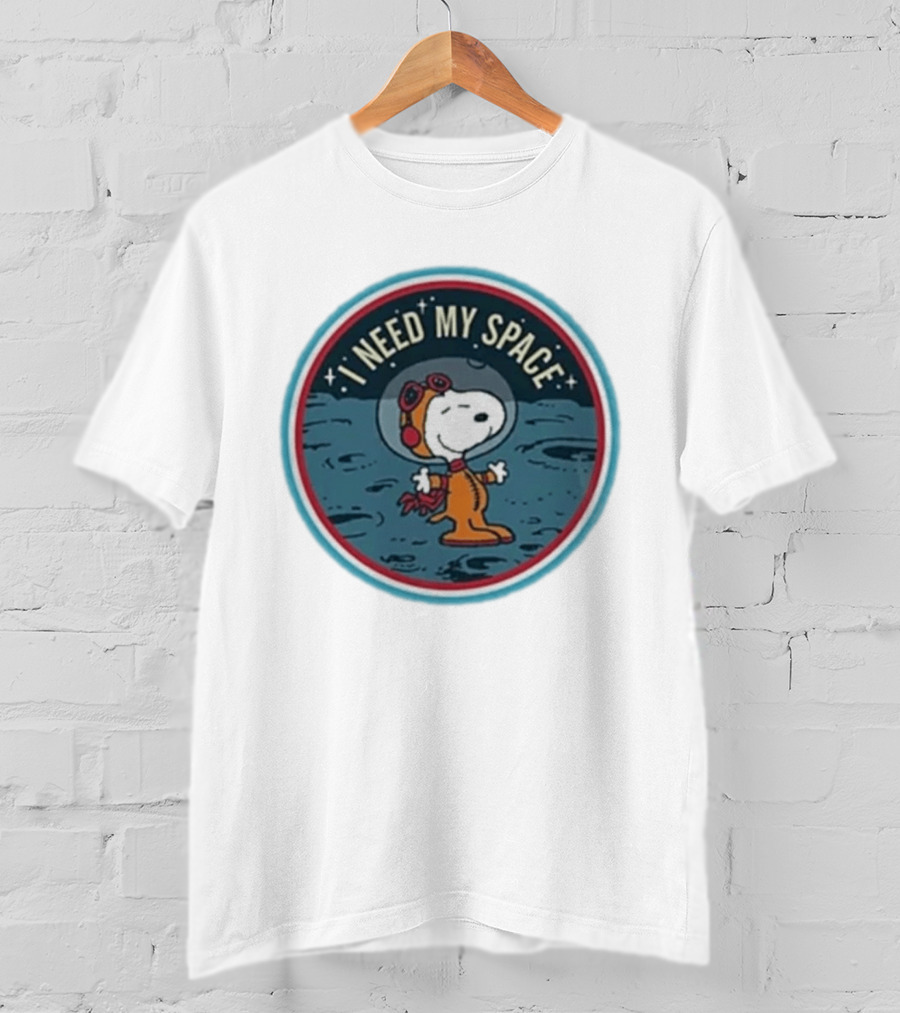 Peanuts Snoopy Astronaut I Need My Space Moon Exploration T-Shirt