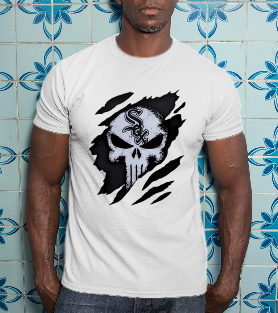 Chicago White Sox Punisher Skull Mashup T-Shirt