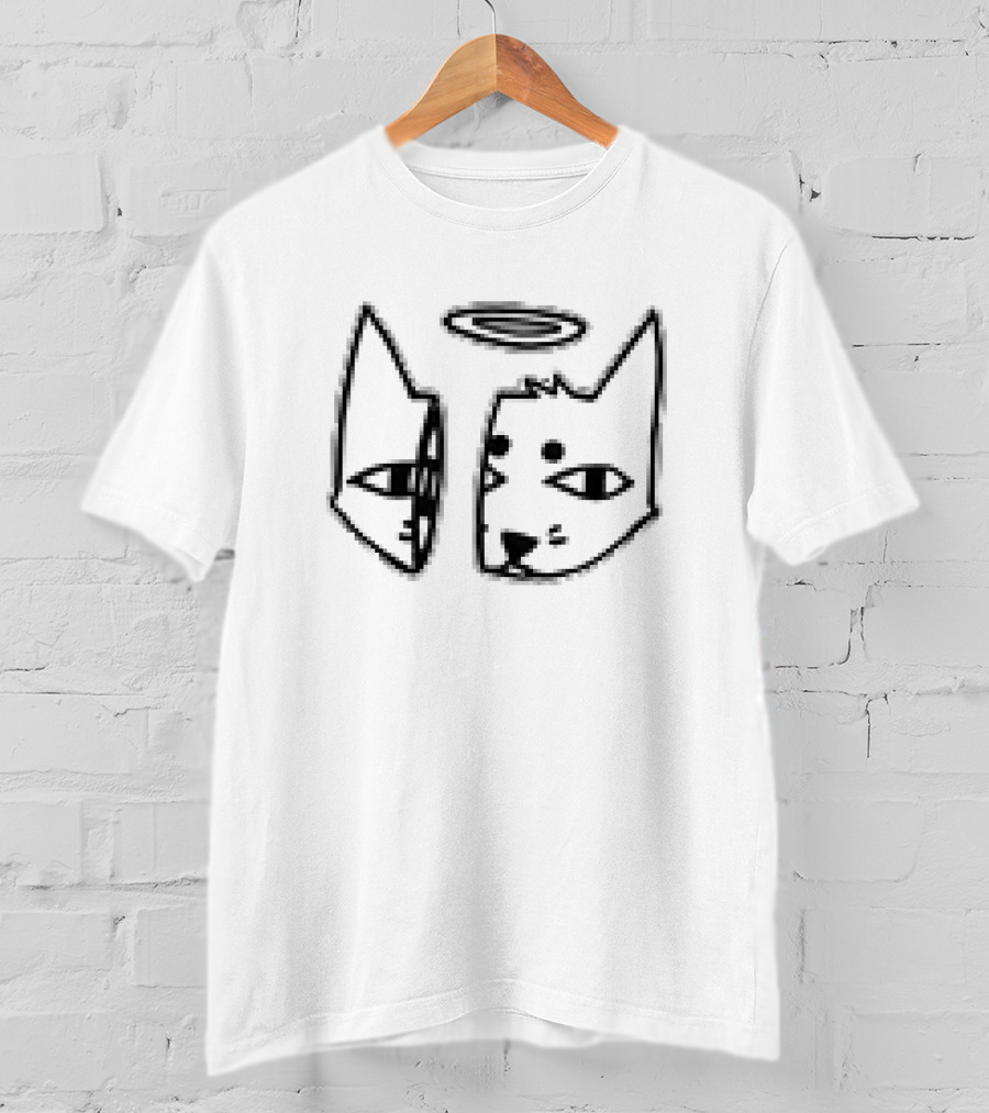 RIPNDIP Angel Cat Face Mirror T-Shirt