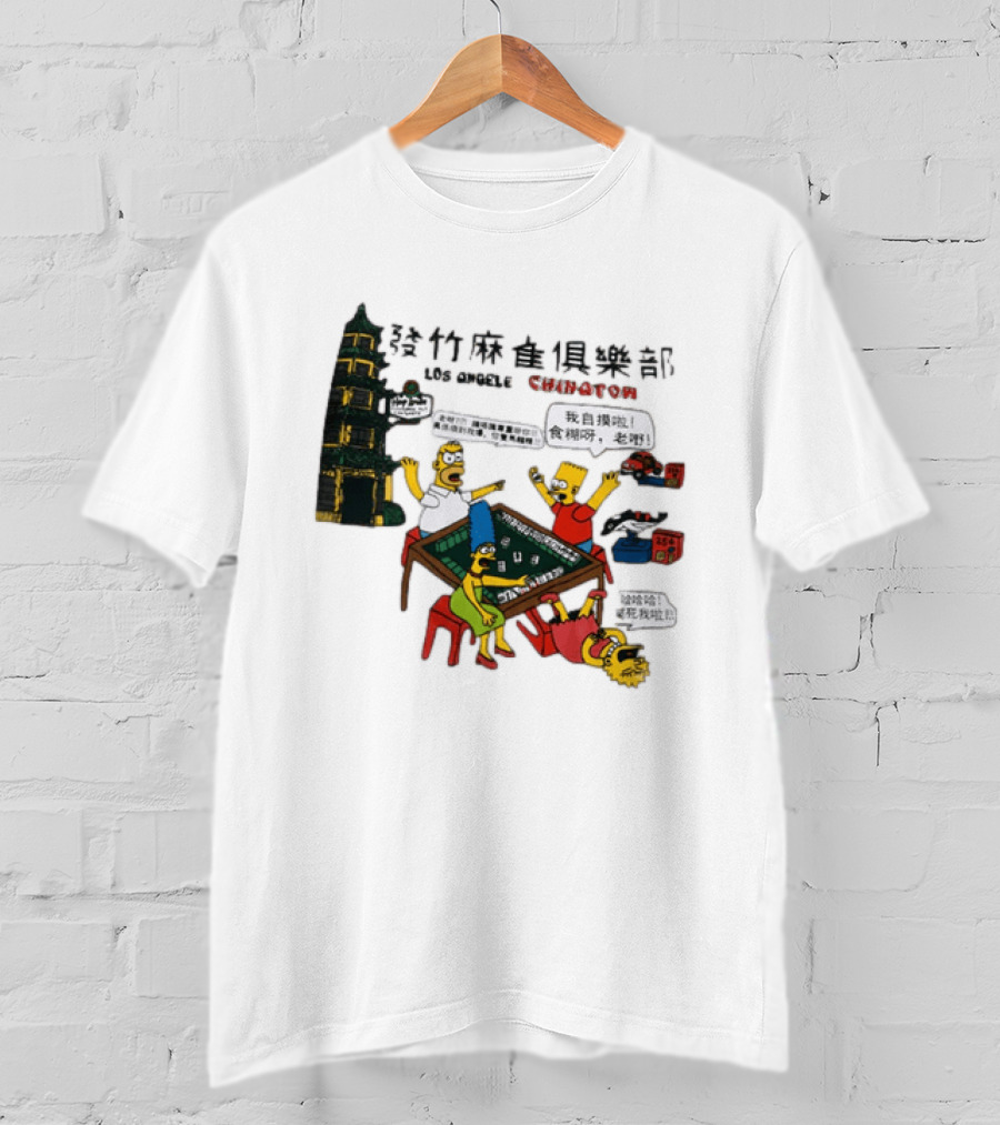 Simpsons Mahjong Club Los Angeles Chinatown T-Shirt