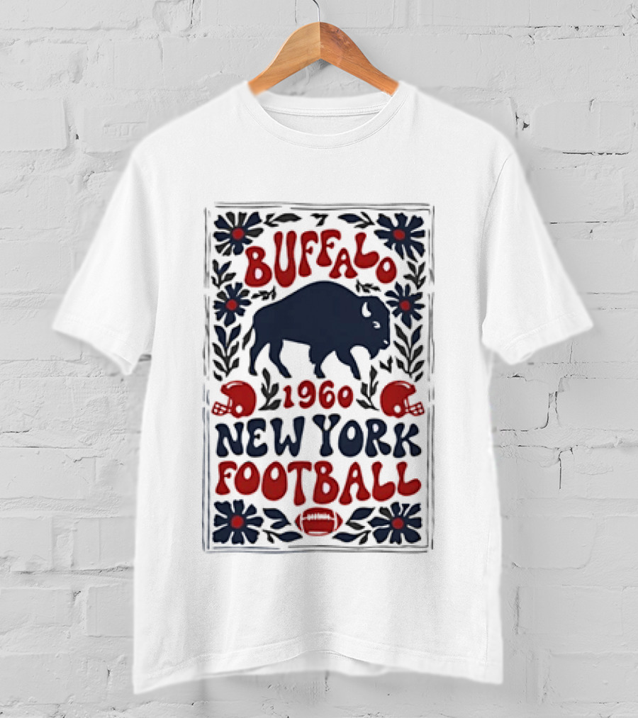 Buffalo Bills 1960 New York Football Vintage Style With Helmet And Buffalo T-Shirt