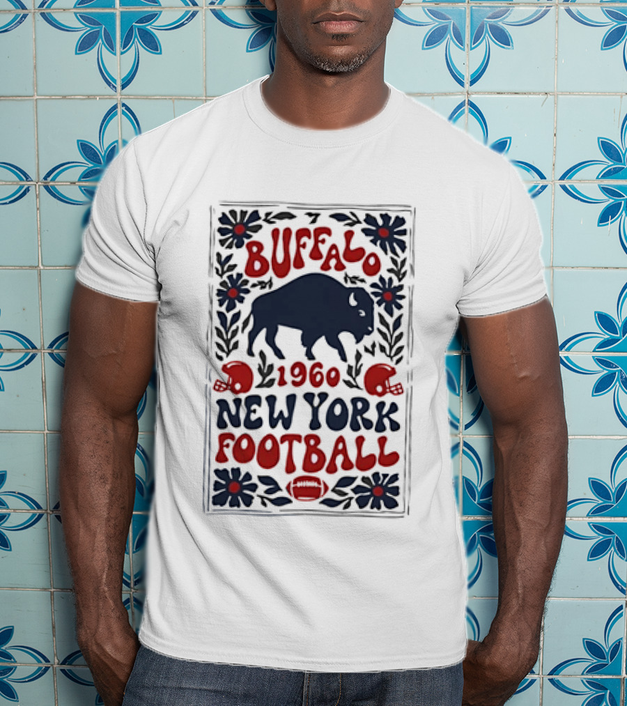 Buffalo Bills 1960 New York Football Vintage Style With Helmet And Buffalo T-Shirt