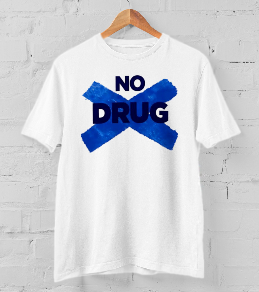 Maradona No Drug Blue Cross Message T-Shirt