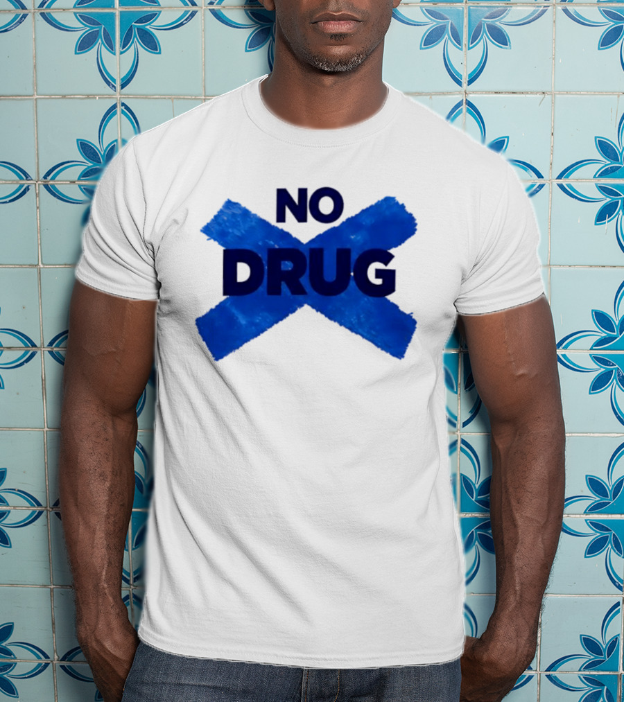 Maradona No Drug Blue Cross Message T-Shirt
