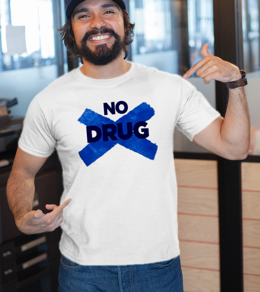 Maradona No Drug Blue Cross Message T-Shirt
