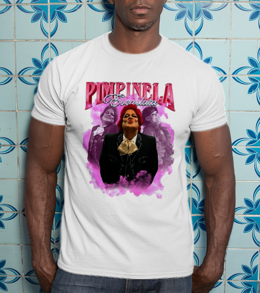 Pimpinela Escarlata Kissing Pose With Pink Smoke Backdrop T-Shirt
