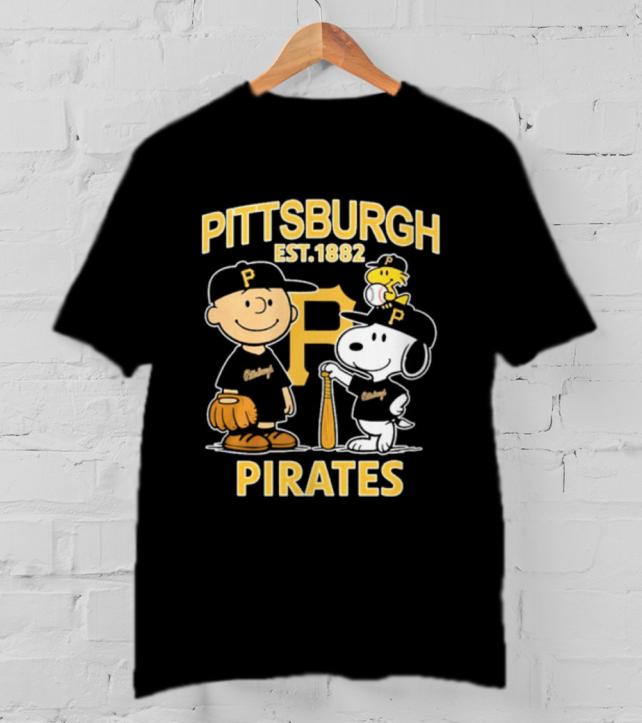 Pittsburgh Pirates EST 1882 Snoopy Characters Baseball Fan Merch T-Shirt